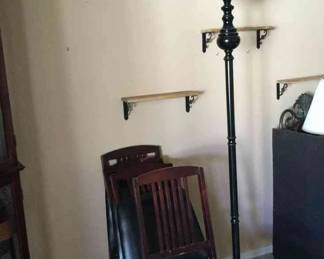 Foldable Chairs And Tall Lamp