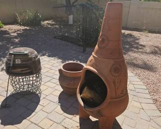 Large Chimnea, Pizza Oven Stoneware Planter