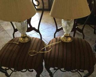 Two Lovely Chairs And Two Lovely Lamps