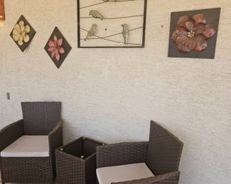 Wicker Chair Set Wall Hangings