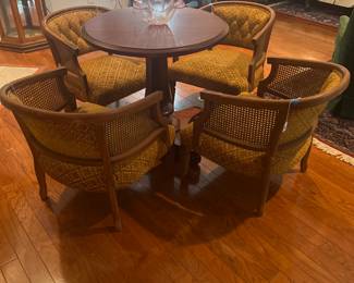 Vintage cane barrel chairs 