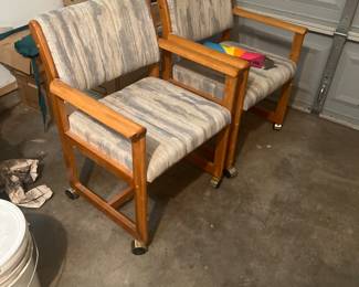 We have 4 of these vintage chairs on casters 