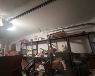 Shelving and file cabinets throughout  