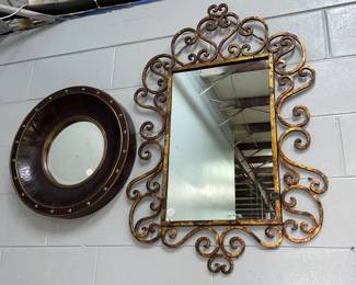 Vintage Iron Mirror and Porthole Mirror Orlando