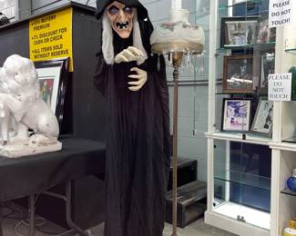 Halloween Witch and Vintage Floor Lamp Orlando