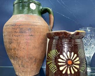French 1800 Table Wine Jug and Pottery Orlando Auction