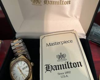 vintage Hamilton with box and papers