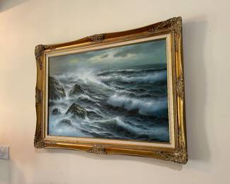 signed June Nelson Seascape/ocean original  