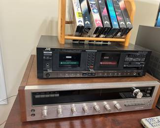 JVC double cassette stereo and Lafayette  lr-4000 receiver