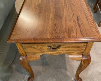 Solid Oak End Table by Broyhill