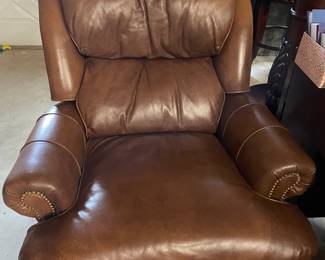 Real leather recliner, like new, Hancock & Moore $600