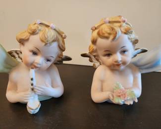 STAND UP VINTAGE CHRISTMAS CHERUBS JAPAN