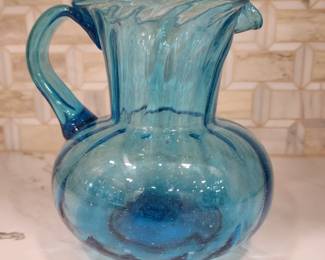 HAND BLOWN GALLERY PITCHER