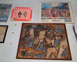 1960s Art NYC artist Alvin McClain, marathon posters