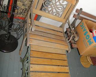 unique outdoor chair with bench