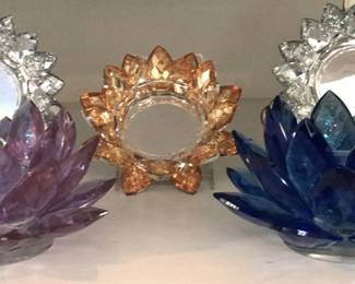 Crystal sorelle Lotus Flower candle holders