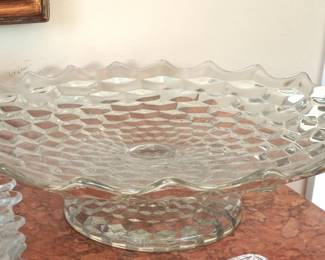 Fostoria American 16" footed Salver / Shallow Bowl