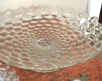 Fostoria American 16" footed Salver / Shallow Bowl