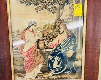 19 th Century needlework picture of Christ!