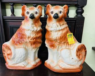 Pair of 19 th Century Staffordshire Dogs!