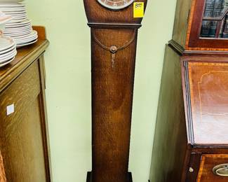 Art Deco oak grand daughter clock, ca1935.