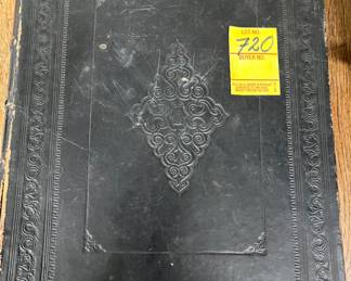 Old family Bible with many engravings.