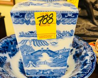 Several pieces of blue and white China in this sale.