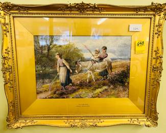 Lovely watercolor in gilt frame.