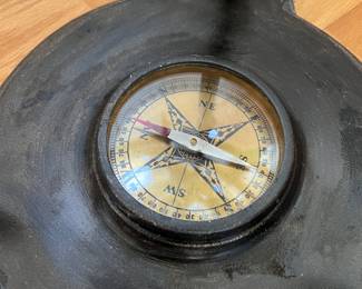 Armillary Sphere & Compass Glass Top Table (23"D x 28"H)