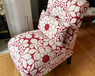 Upholstered Floral Print Accent Chair