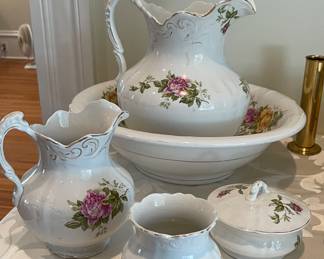 Buffalo China Pitcher & Basin , Buffalo China Pitcher, & Buffalo China Dish