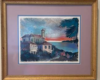 St. Ann’s Cathedral In Saint Thomas Signed By Janine Wesselmann-Original Mixed Media Painting