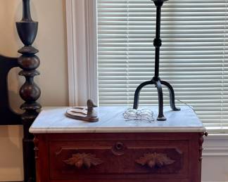 1800’s Marble Top 3 Drawer Chest/Side Table