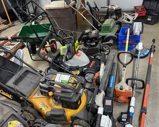 Cub Cadet Mower, Husqvama Mower, Remington Electric Mower, Edgers, Weed Eaters, Fertilizer Spreader,Job Pro 2700 PSI  Power Washer, Poulon Electric Chain Saw and much more