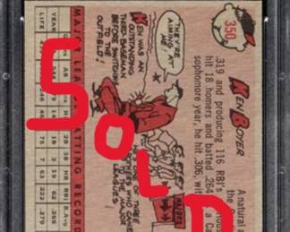 Ken Boyer 1958 Topps PSA 8 Back Sold
