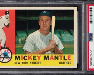 1960 Topps Mickey Mantle - PSA 6 - This collector had three of these colorful cards of the New York Yankee legend, but the other 2 have already sold. $1,295.00