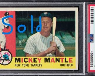 Mickey Mantle 1960 Topps PSA 6 598 Front Sold