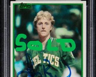 Larry Bird 1981 Topps Autograph Card Authentic Sold
