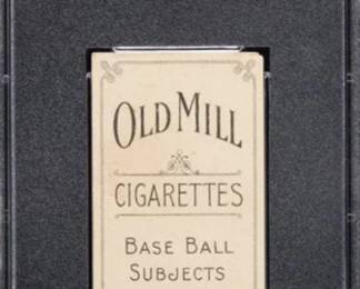 Rare card. A 1909-1911 T206 of Izzy Hoffman with an Old Mill back. Less than 400 cards have been authenticated by PSA & SGC. The card is more even more rare because it has an Old Mill back. Fewer than 5% of the T206 cards have this back. One of the highest quality cards for this player with the Old Mill back. $599.00