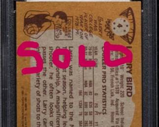 Larry Bird 1981 Topps Autograph Card Authentic Back Sold