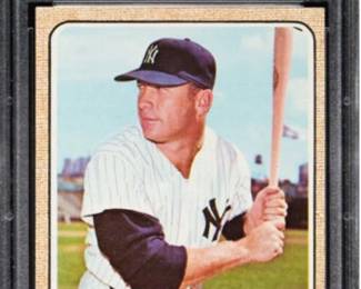 1968 Topps Baseball Card of the New York Yankee Hall of Famer. One of the best hitters of all-time. 1968 was his last season. Graded at Near Mint to Mint - PSA 8. and available for $1,999.00. 