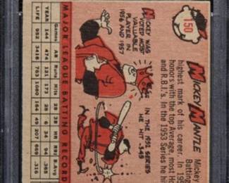 Mickey Mantle 1958 Topps PSA 5 Back - $1,295.00.00