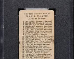 Ed Cicotte 1909 E95 Philadephia Caramel - PSA 1 -$449.00