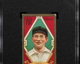 Hal Chase 1911 T205 Baseball Card Correct - SGC 4 - (The correct frame is a rarer version of the card.) One of the best pitchers of the era, Chase was run out of the game for gambling.  - $449.00