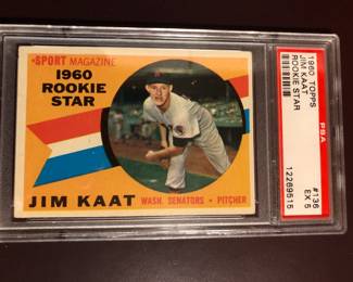 Jim Kaat 1960 Topps - Rookie Card of the Hall of Fame pitcher - graded PSA 5 - $70.00