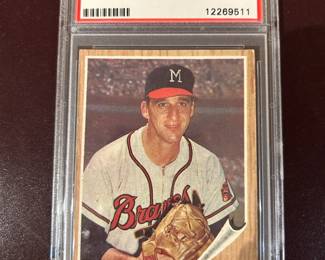 Warren Spahn  - 1962 Topps - This Hall of Famer won still holds the records for most wins (363) by a left hander - graded PSA 5 - $55.00