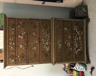 Vintage painted highboy chest of drawers