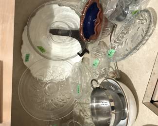 Glass and crystal serving pieces
