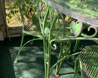 Antique wrought iron outdoor patio furniture 