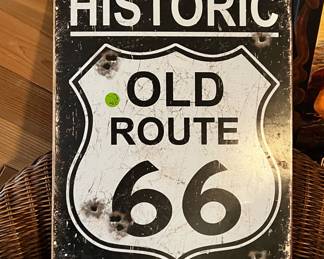 Historic Old Route 66 Tin Sign